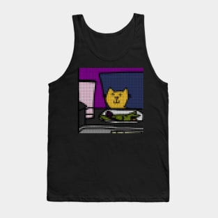 Cat At A Table Meme Goes Dotty Tank Top